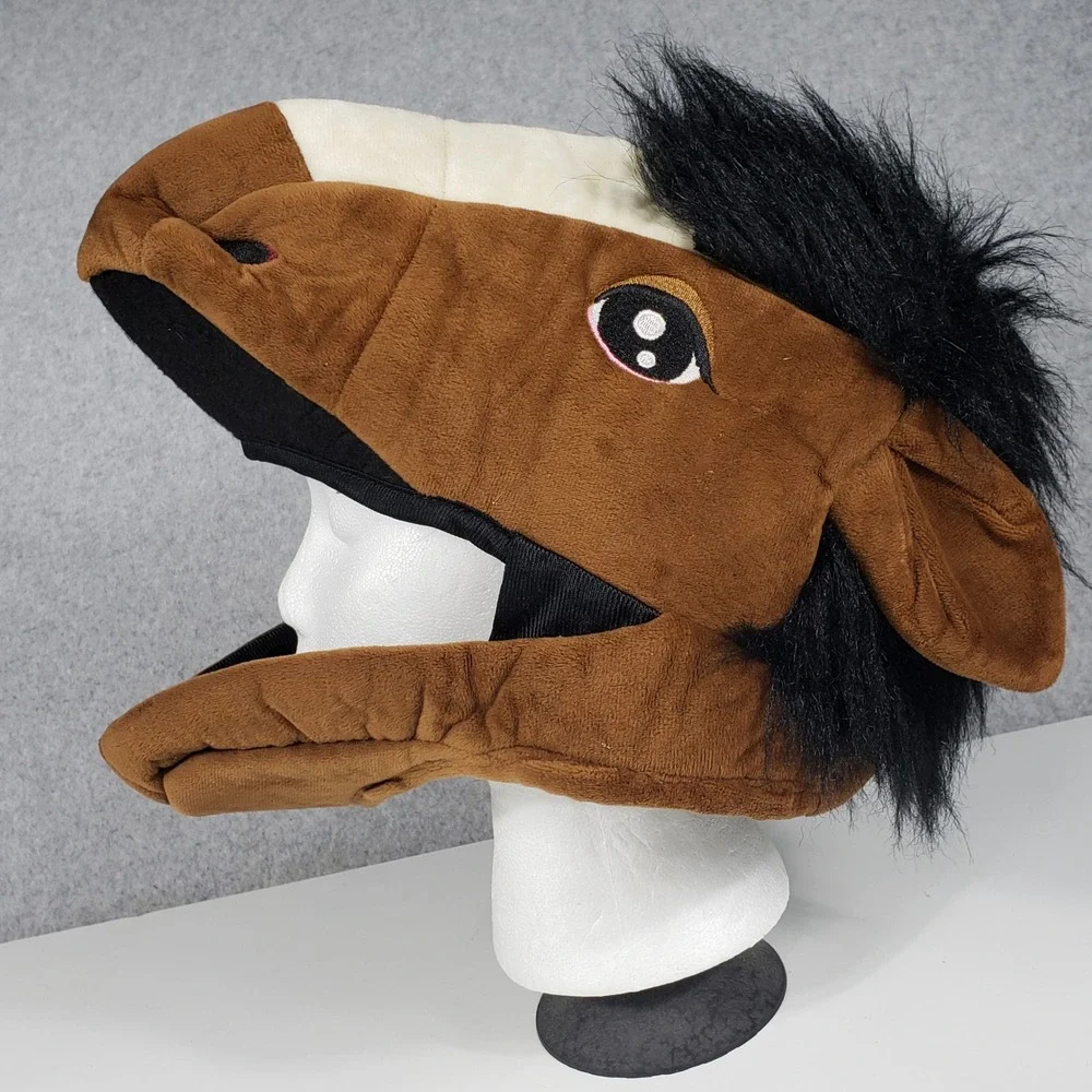 elope‎ Unisex Costume Horse Plush Hat One Size Brown Farm Animal Cosplay PA-101